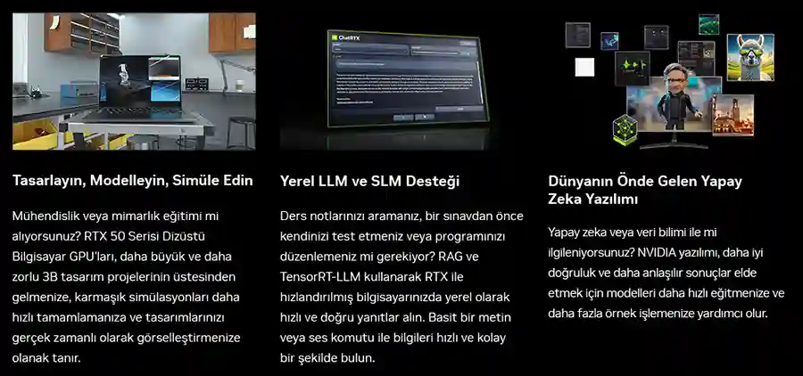 NVIDIA GeForce RTX50 Dizst Bilgisayarlar 3B Tasarm, LLM ve SLM Destei ve Yapay Zeka