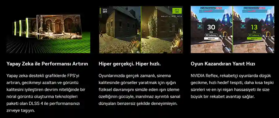 NVIDIA GeForce RTX50 Dizst Bilgisayarlar Yapay Zeka, DLSS ve Reflex