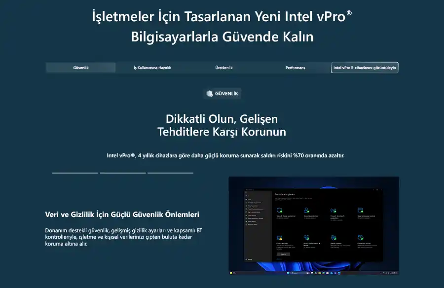 Intel vPro ile bilgisayarn gvende tut