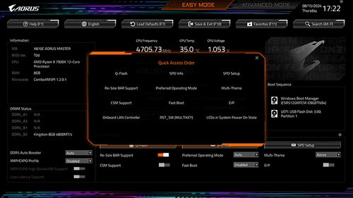 Gigabyte X870E AORUS Elite WiFi7 ICE UC BIOS H�zl� Eri�im ve Active OC Tuner Otomatik H�z A��rtma
