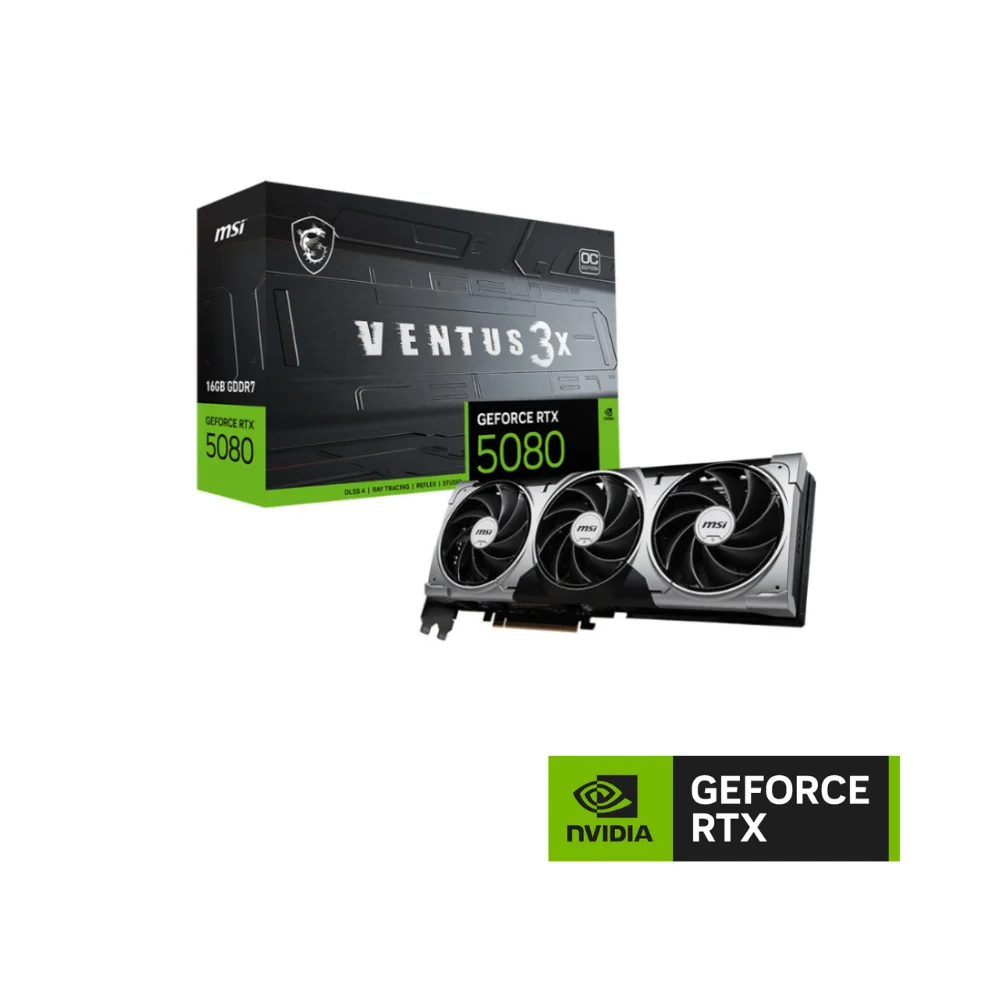 MSI GeForce RTX 5080 16G Ventus 3X OC 16GB GDDR7 256bit DX12 PCIe 5.0 (3xDP 1xHDMI) Ekran Kartı