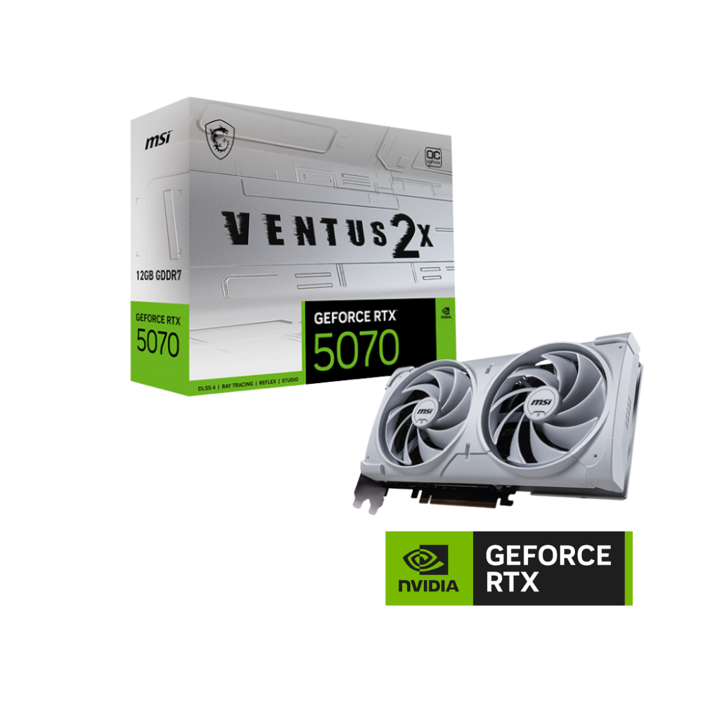 MSI GeForce RTX 5070 12G Ventus 2X OC White 12GB GDDR7 192bit DX12 PCIe 5.0 (3xDP 1xHDMI) Ekran Kartı