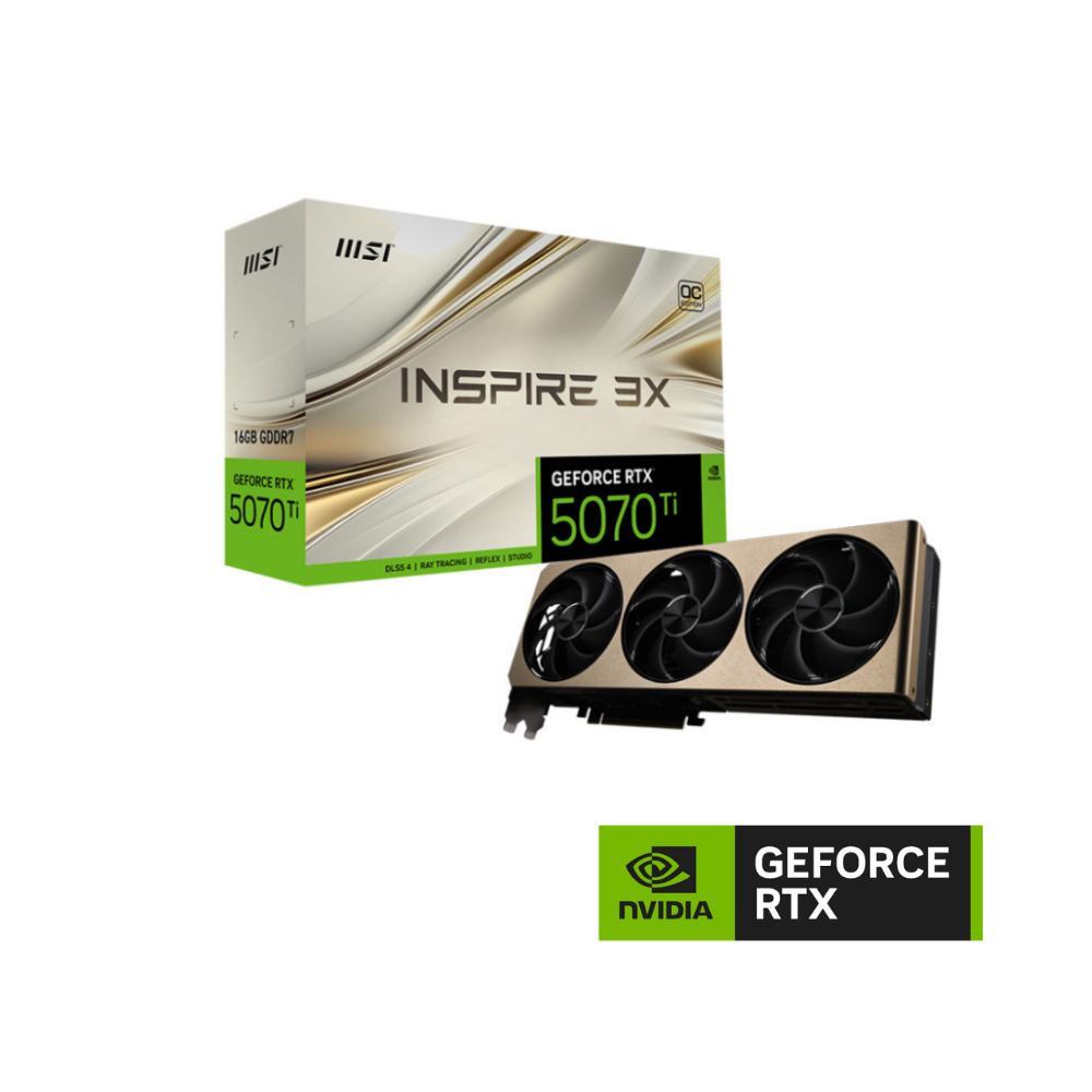 MSI GeForce RTX 5070 Ti 16G Inspire 3X OC Plus 16GB GDDR7 256bit DX12 PCIe 5.0 (3xDP 1xHDMI) Ekran Kartı