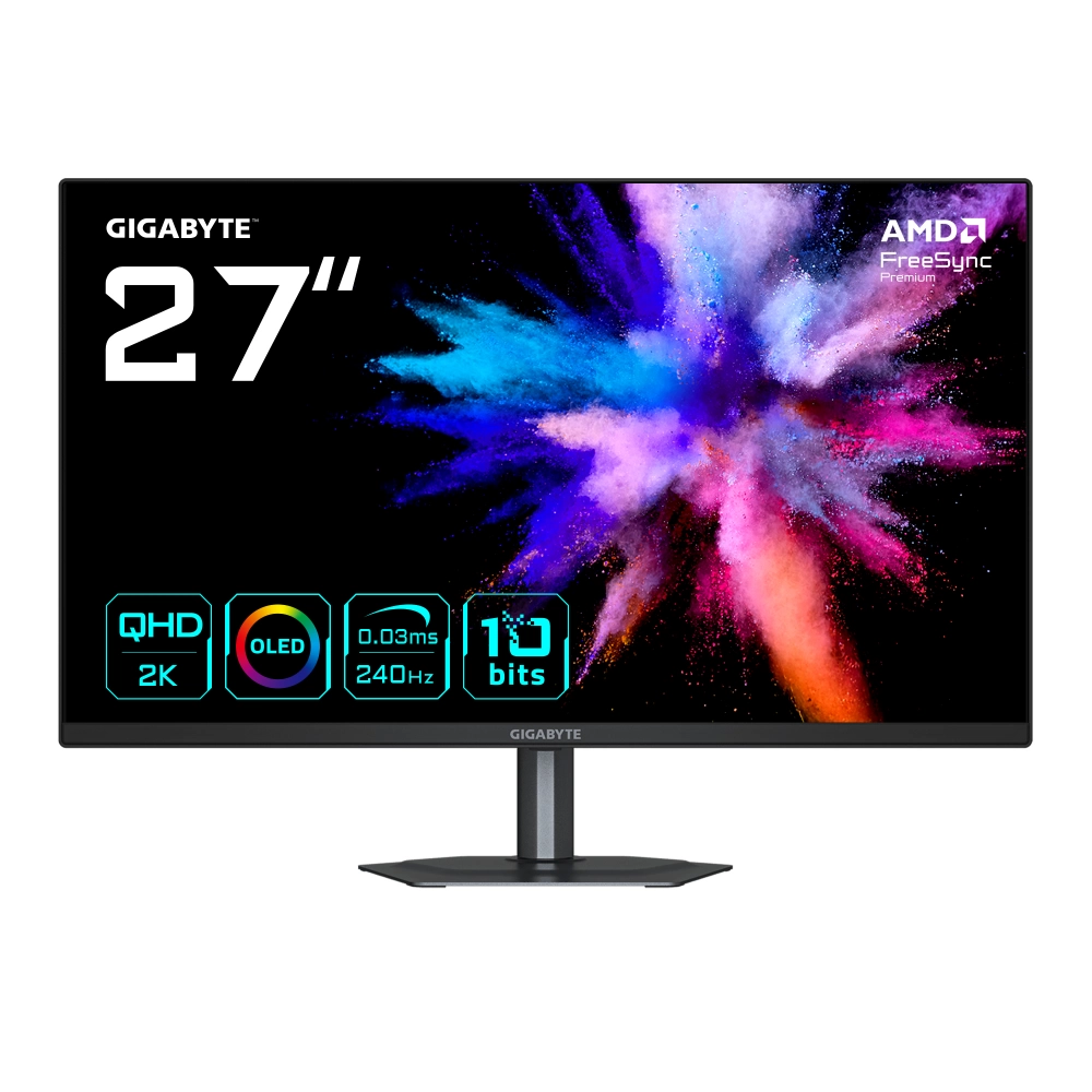 Gigabyte GO27Q24 27 2560x1440 QHD 240Hz 0.03 ms HDMI DP Vesa Display HDR True Black 400 FreeSync Premium OLED Gaming Monitör