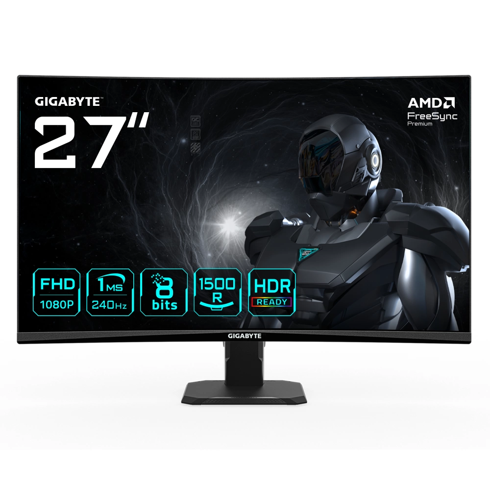 Gigabyte GS27FC2 27 1920x1080 FHD 240Hz 1ms Curve 1500R HDMI DP HDR10 Adaptive Sync VA Gaming Monitör