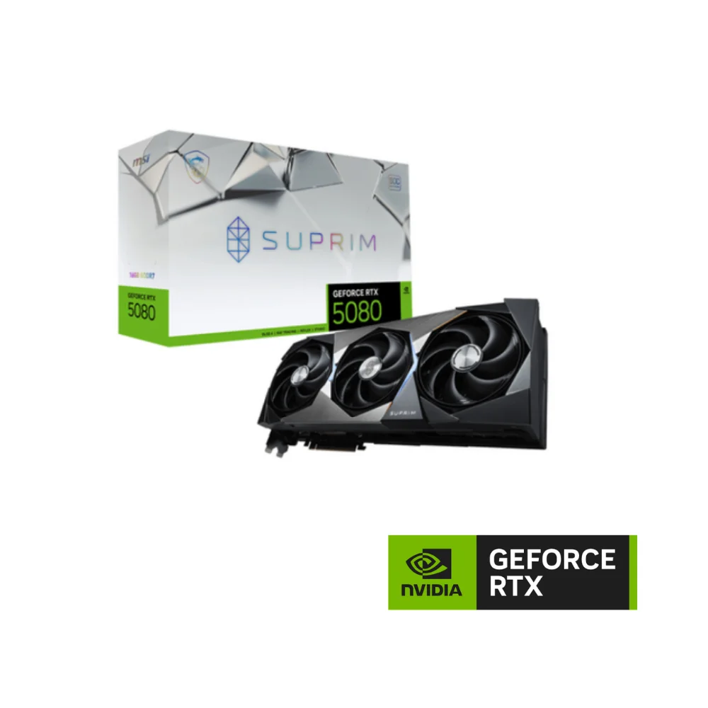 MSI GeForce RTX 5080 16G Suprim Soc 16GB GDDR7 256bit DX12 PCIe 5.0 (3xDP 1xHDMI) Ekran Kartı
