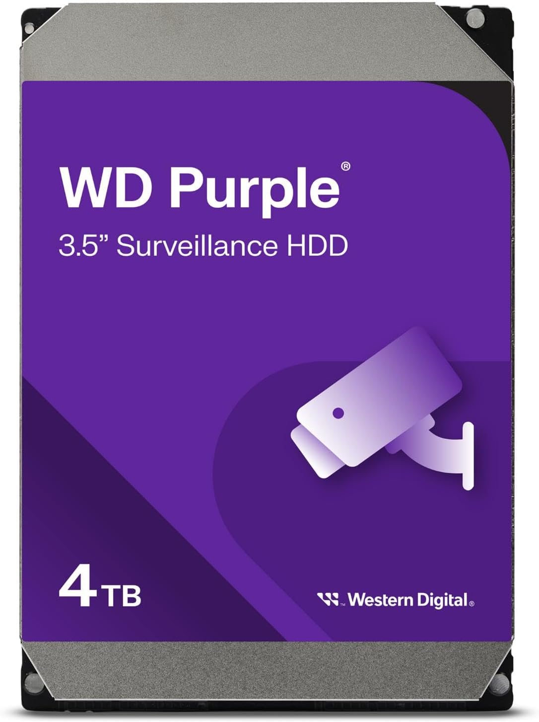 Disque Dur Western Digital Purple 4 To – SATA III, 5400 Tr/min, Cache 256 Mo, Pour Surveillance (3,5 Pouces)