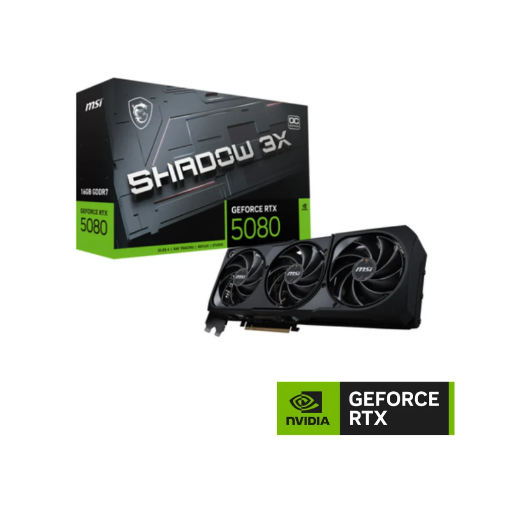 MSI GeForce RTX 5080 16G Shadow 3X OC 16GB GDDR7 256bit DX12 PCIe 5.0 (3xDP 1xHDMI) Ekran Kartı