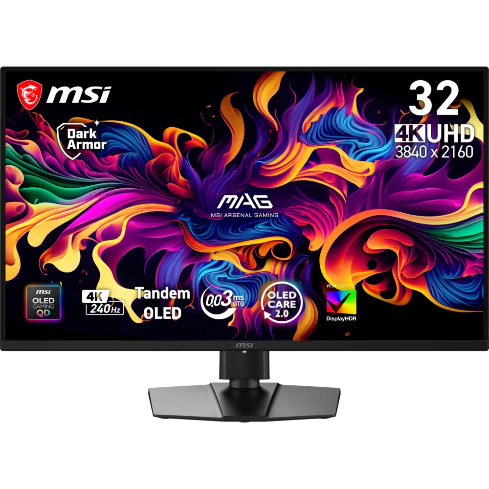 MSI MAG 321UP QD-OLED X24 31.5 3840x2160 UHD 240Hz 0.03 ms HDMI DP Type-C Vesa Display HDR True Black 500 AMD FreeSync Premium Pro QD-OLED Gaming Monitör