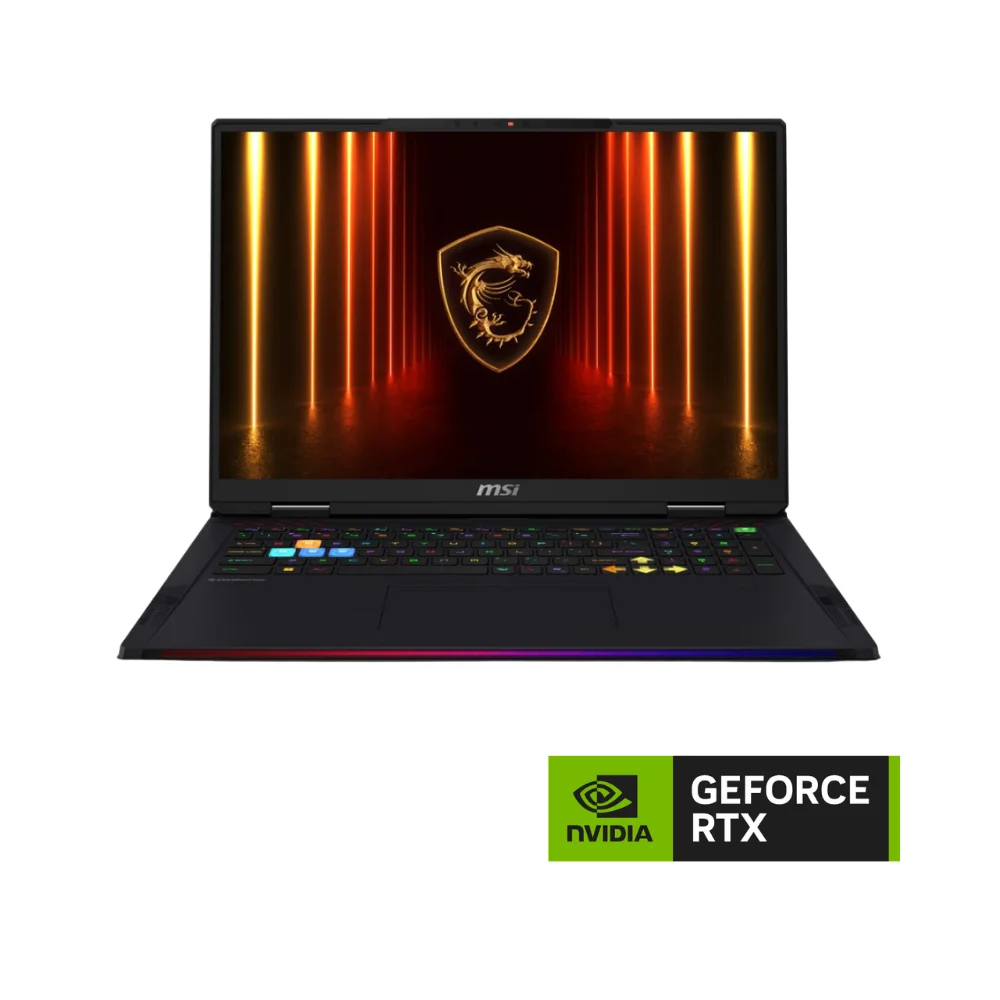 MSI Raider A18 HX A9WJG-091TR Ryzen 9 9955HX3D 64GB DDR5 2TB SSD 24GB RTX5090 18 UHD+ 120Hz Windows 11 Home