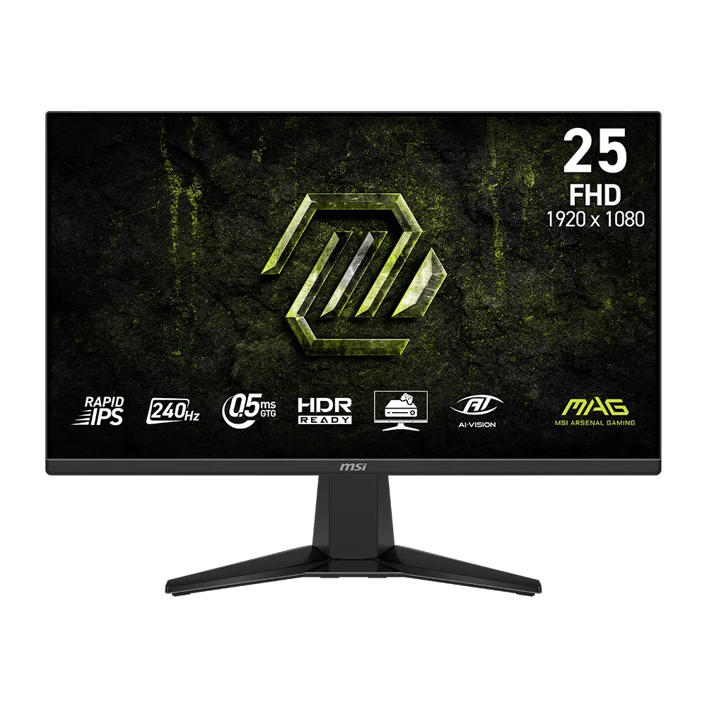 MSI MAG 255F X24 24.5 1920x1080 FHD 240Hz 0.5ms HDMI DP HDR Ready Adaptive Sync Rapid IPS Gaming Monitör