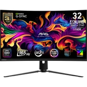 MSI MAG 321CUP QD-OLED 31.5 3840x2160 UHD 165Hz 0.03 ms HDMI DP Type-C HDR 400 G-Sync Curve 1700R QD-OLED Gaming Monitr