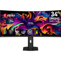 MSI MAG 341CQP QD-OLED X28 34 3440x1440 UWQHD 280Hz 0.03 ms Curve 1800R HDMI DP Type-C RJ45 Vesa Display HDR True Black 500 Adaptive Sync QD-OLED Gaming Monit�r