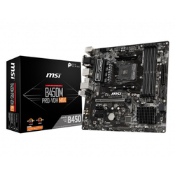 MSI B450M PRO-VDH MAX DDR4 3866MHz (OC) 4xDIMM DVI HDMI VGA GLAN M.2 USB 3.2 mATX AM4