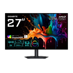 Gigabyte MO27Q28G 27 2560x1440 QHD 280Hz 0.03 ms HDMI DP Type-C True Black 500 OLED Gaming Monit�r