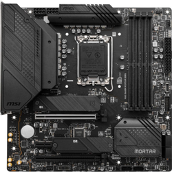 MSI MAG B660M MORTAR DDR4 4800MHz (OC) PCI-E Gen 4 M.2 HDMI DP USB 3.2 1x2.5G LAN mATX Soket 1700