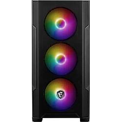 MSI MAG FORGE M100R Temperli Cam ATX Gaming Siyah Kasa PSU Yok