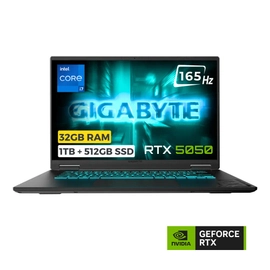 Gigabyte Gaming A16 CTH i7-13620H 32GB 1TB + 512GB SSD 8GB RTX5050 85W 16 FHD+ 165Hz FreeDOS