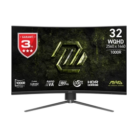 MSI MAG 325CQPF E18 32 2560x1440 WQHD 180Hz 0.5ms Curve 1000R HDMI DP Adaptive Sync Rapid VA Gaming Monit�r