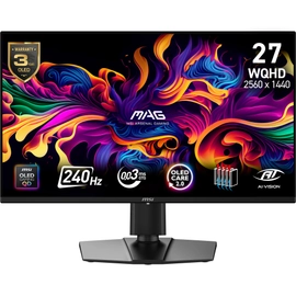 MSI MAG 274QP QD-OLED X24 27 2560x1440 WQHD 300Hz 0.03 ms HDMI DP Adaptive Sync OLED Gaming Monit�r