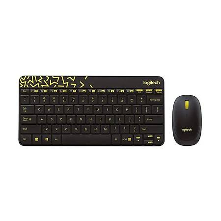 Logitech MK240 Kablosuz Klavye Mouse Set Siyah Sarý 920-008215