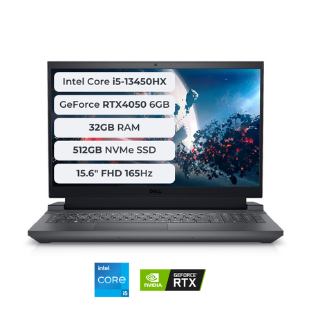 Dell G15 5530 i5-13450HX 32GB 512GB SSD 6GB RTX4050 140W 15.6 FHD 165Hz Ubuntu G155530008U-32GB
