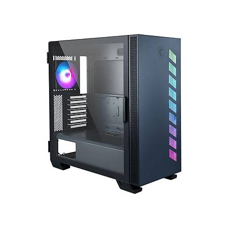 MSI MAG VAMPIRIC 300R PACIFIC BLUE Lamine Temperli Cam ATX Siyah Kasa PSU Yok
