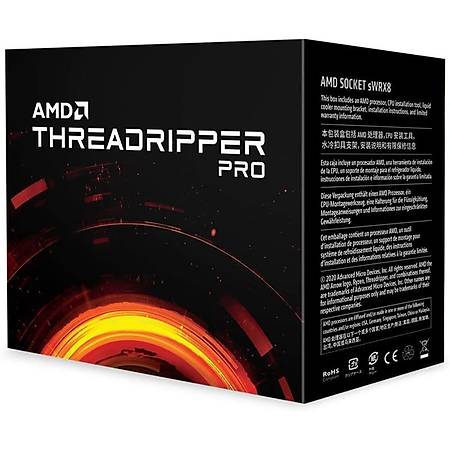 AMD Ryzen Threadripper 3955WX Soket sWRX8 3.9GHz 64MB Cache Ýþlemci Fansýz Kutulu