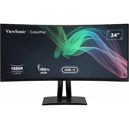 ViewSonic VP3481A 34 3440x1440 100Hz 5ms HDMI DP Type-C HDR10 Curved Led Monitr