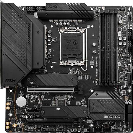 MSI MAG B660M MORTAR DDR4 4800MHz HDMI DP M.2 USB3.2 mATX Soket 1700
