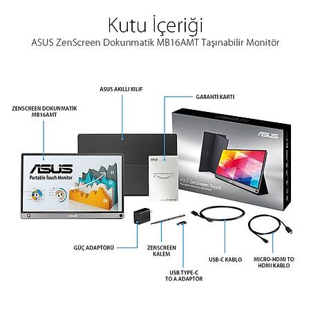ASUS MB16AMT 15.6 IPS 1920x1080 Type-C 5ms Siyah