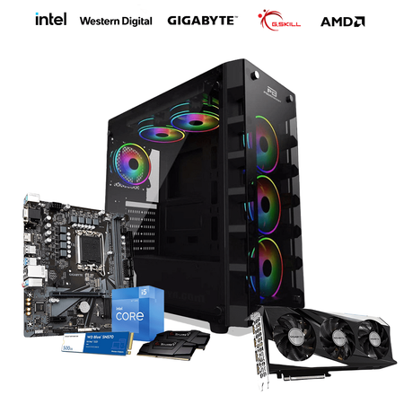 Powered By Gigabyte H610M-H Intel i5 12600 16GB 500GB SSD 12GB Radeon RX 6750 XT GAMING OC 650W PSU