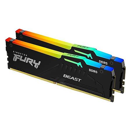 Kingston Fury Beast RGB 64GB DDR5 5200MHz CL40 Soðutuculu Dual Kit Ram KF552C40BBAK2-64