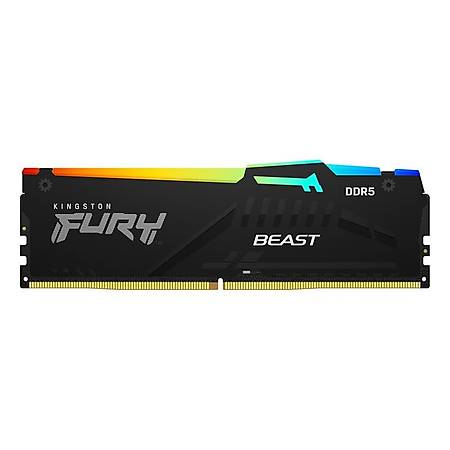Kingston Fury Beast RGB 16GB DDR5 6000 MHz CL40 Soðutuculu Ram KF560C40BBA-16