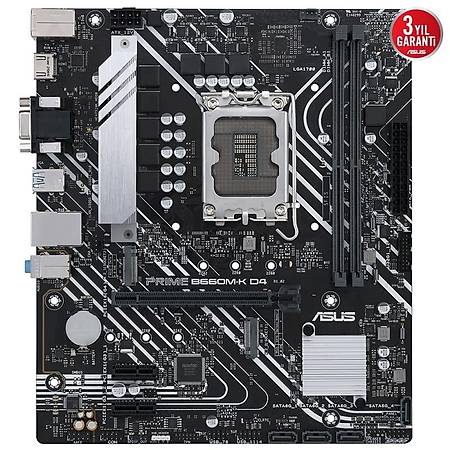 ASUS PRIME B660M-K DDR4 5333MHz VGA HDMI M.2 USB3.2 mATX Soket 1700