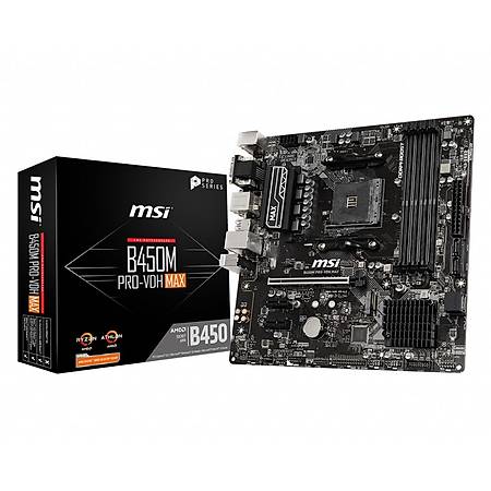 MSI B450M PRO-VDH MAX DDR4 3866MHz (OC) VGA DVI HDMI GLAN SATA 6GB/S M.2 USB3.1 mATX AM4