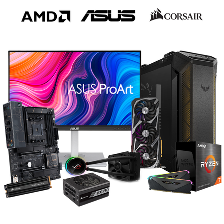 Powered By ASUS ProArt B550-CREATOR Ryzen 7 5800X 16GB 1TB SSD 12GB Radeon RX 6700 XT OC 750W PSU ProArt PA278CV