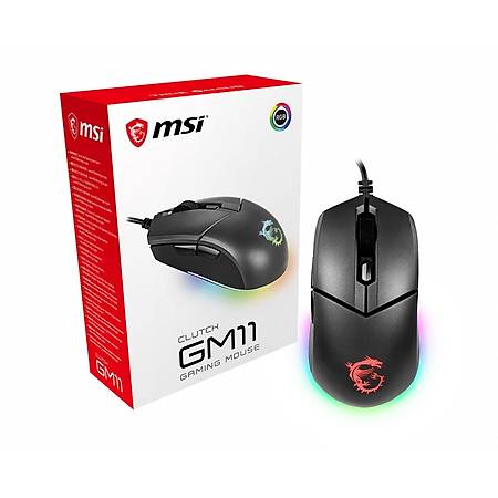 MSI Clutch GM11 5200 DPI Optik Siyah RGB Oyuncu Mouse