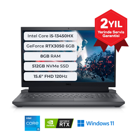 Dell G15 5530 i5-13450HX 8GB 512GB SSD 6GB RTX3050 15.6 FHD 120Hz Windows 11 G155530240102WH