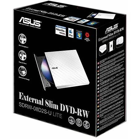 ASUS SDRW-08D2S-U LITE 8X Harici Beyaz DVD Yazýcý