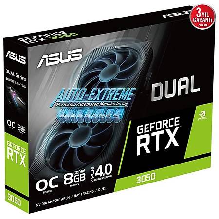 ASUS Dual GeForce RTX 3050 OC 8GB 128Bit GDDR6