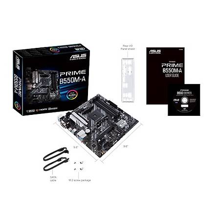 ASUS PRIME B550M-A DDR4 4400MHz (OC) VGA DVI HDMI M.2 USB3.2 AURA RGB mATX AM4