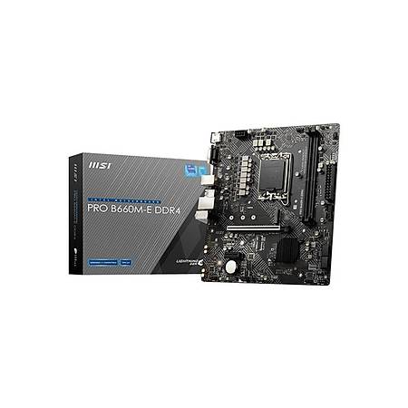 MSI PRO B660M-E DDR4 4600MHz VGA HDMI M.2 USB3.2 1G LAN mATX Soket 1700
