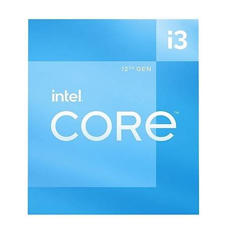 Intel Core i3 12100 Soket 1700 3.3GHz 12MB Cache lemci Fanl Kutulu
