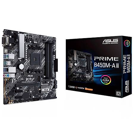 ASUS PRIME B450M-A II DDR4 4400MHz VGA HDMI DVI M.2 USB 3.2 mATX AM4