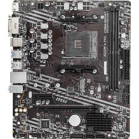 MSI A520M-A PRO DDR4 4600MHz DVI HDMI VGA M.2 USB 3.2 mATX AM4