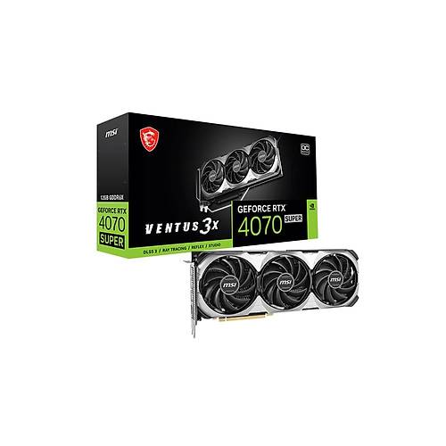 MSI GeForce RTX 4070 Super 12G Ventus 3X OC 12GB GDDR6X 192Bit DX12 PCIe 4.0 X16 DLSS 3 Ekran Kart (3xDP 1xHDMI)