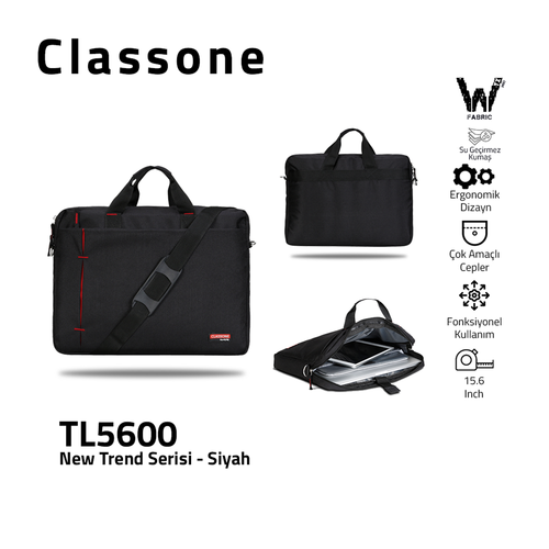 Classone Ultracase WTXpro Su Geçirmez 15.6 Notebook Çantası Siyah TL5600