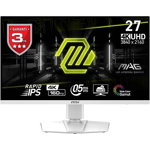 MSI MAG 274URFW 27 3840x2160 160Hz 0.5ms HDMI DP Type-C HDR 400 FreeSync Premium IPS Monitr