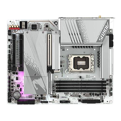 Gigabyte Z790 AORUS ELITE AX ICE Wi-Fi DDR5 7600 MHz (OC) PCI-E Gen5 M.2 USB 3.2 DP HDMI 2.5G LAN Wi-Fi 6E ATX Soket 1700